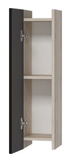 Подвесной шкаф Misty Поло 20см универсальный антрацит/дуб Галифакс белый